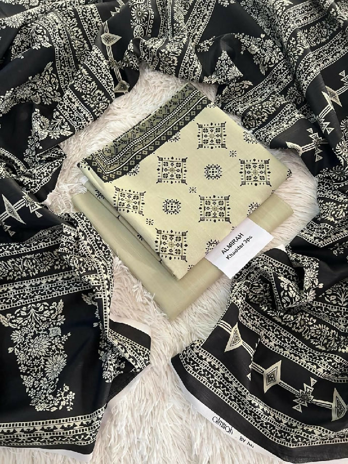 Unstitched Khaddar Three Piece