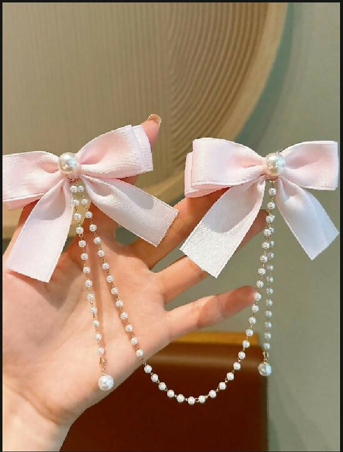bows Duck Bill Clip Bobby pin bb princess Fringe Pearl Clip