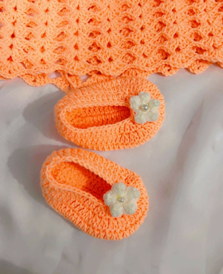 Baby crochet frock set