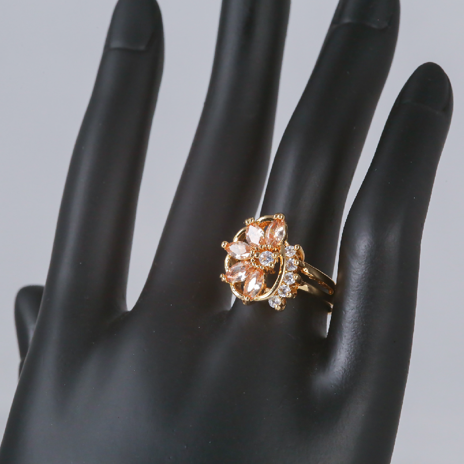 Red Floral Stone Ring