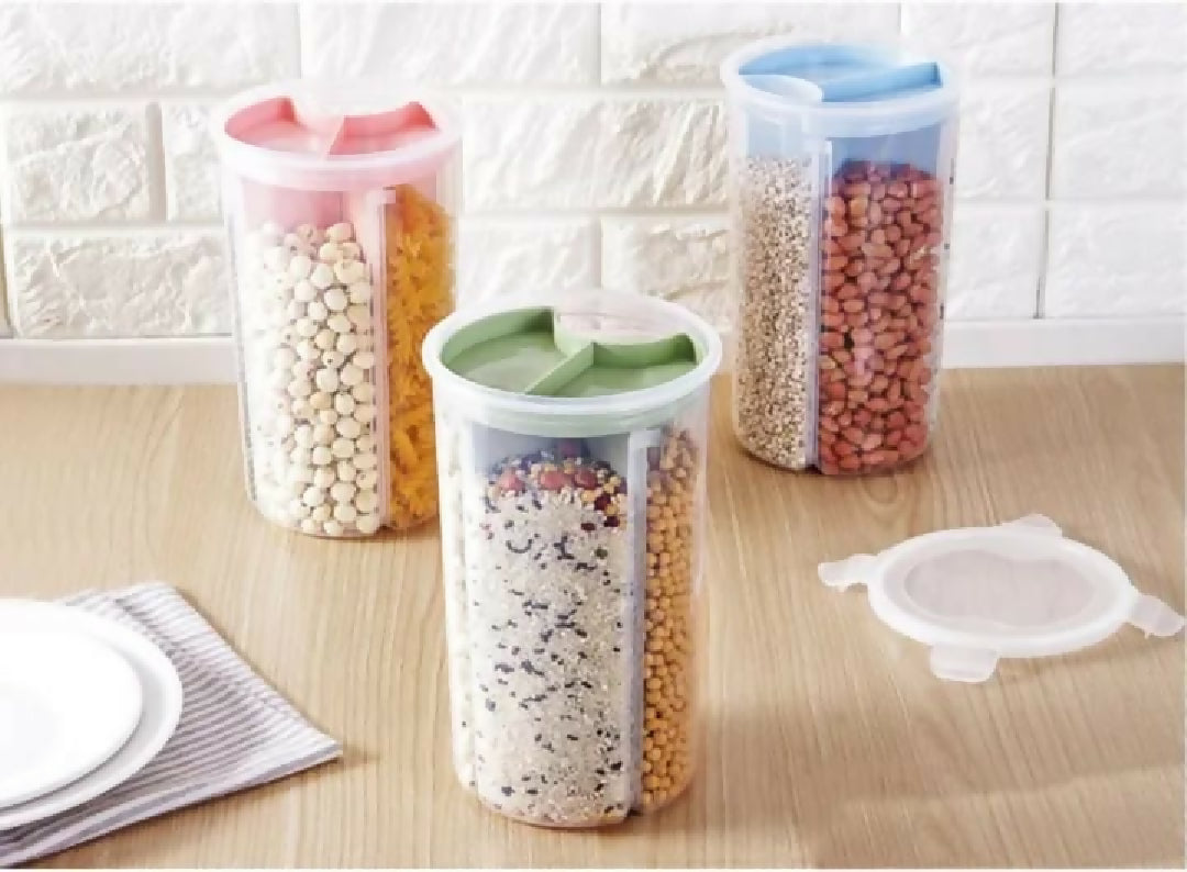 Marshal Storage Jar 3 Portion Airtight Storage Jar snacks jar Dry Fruits Jar*