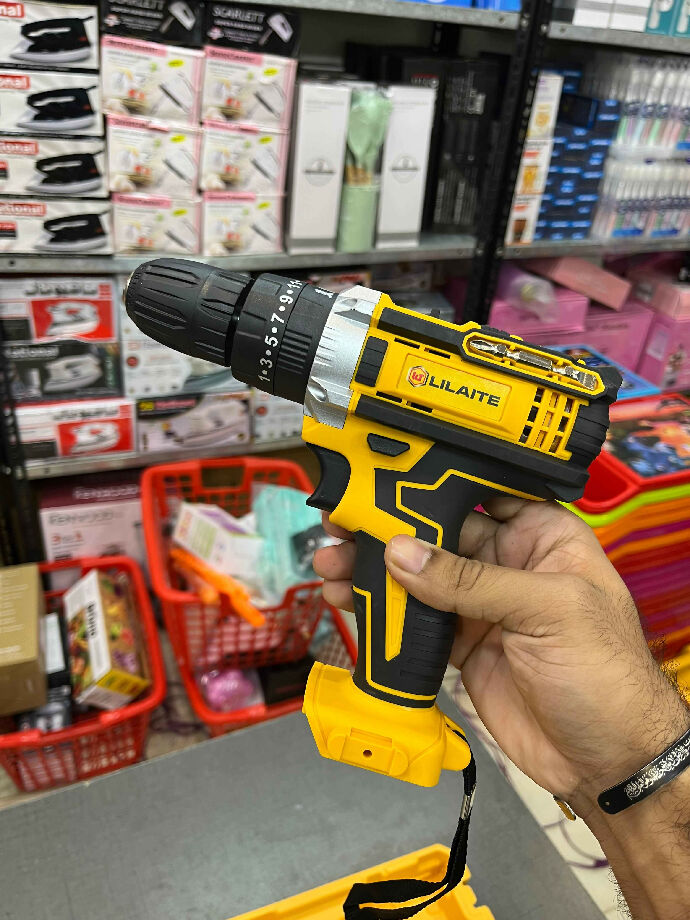 Rechargeable Drill Machine with 2 Lithium-Ion Batteries & Charger
