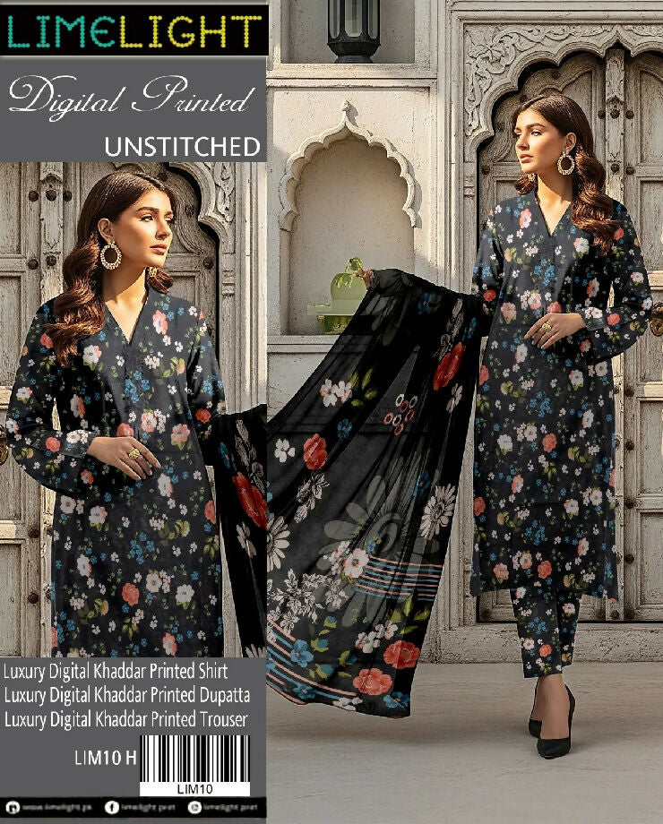 Limelight luxury digital khaddar printed 3 pc