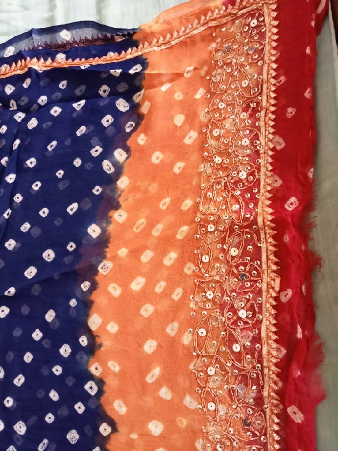 2piece chunri shafoon suit Gotta work with sequence