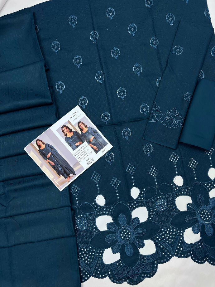 Luxury Embroidered JACQUARD DHANAK WITH JACQUARD DHANAK SHAWL