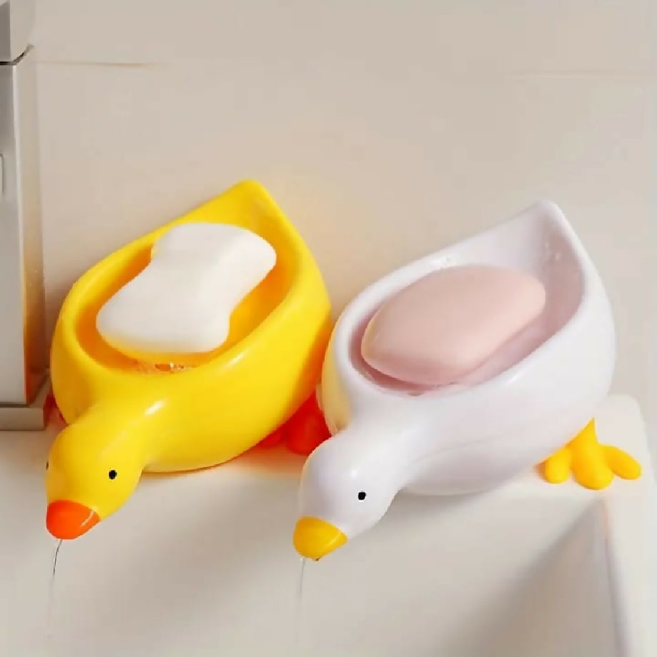 Duck Shape Soap Tray – Quick Drain Thick Plastic Holder