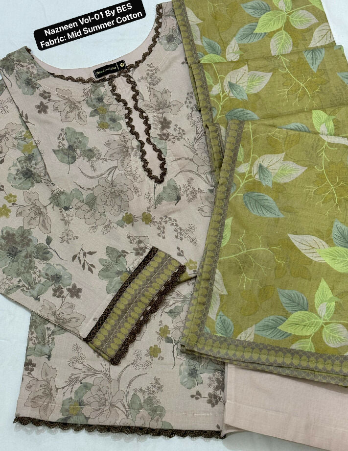 *Baad e Saba 3Pc Stitched Cotton collection_*