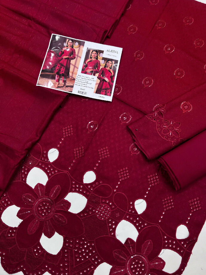 Luxury Embroidered JACQUARD DHANAK WITH JACQUARD DHANAK SHAWL