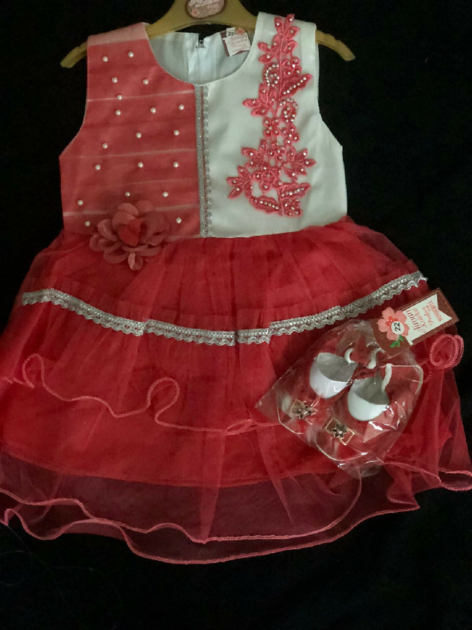 Formal frock with matching shoes