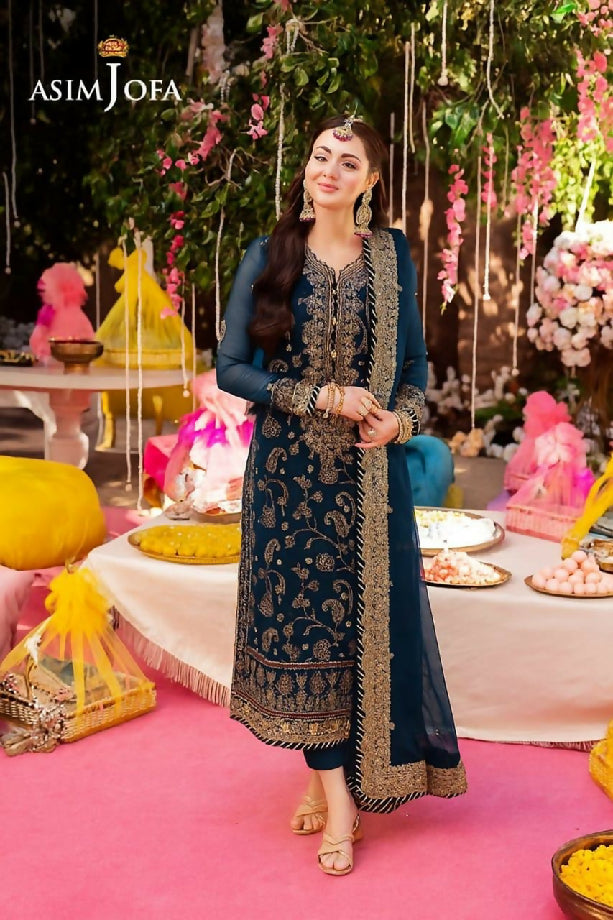 ASIM JOFA chiffon suit with malai trousers