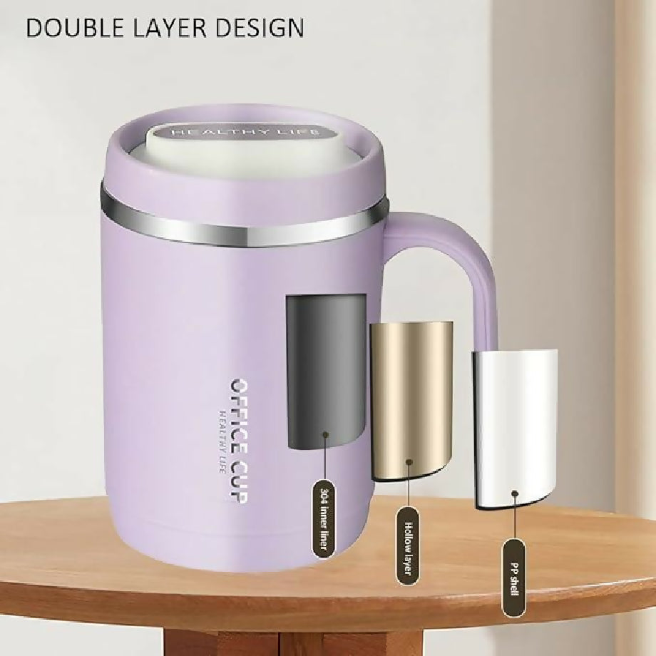 Coffee Cup with Handle - 304 Stainless Steel, Durable & Stylish, 500ml