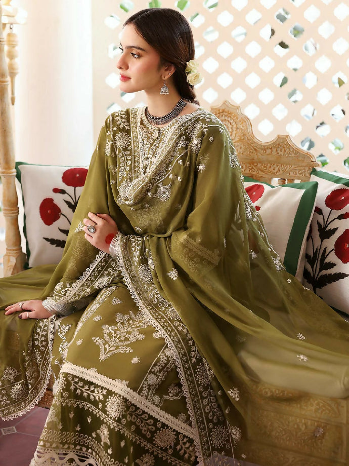 Jazmine dhanak embroidered suit 3piece
