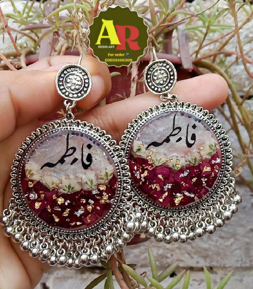 Personalized Resin Jhumkay with name