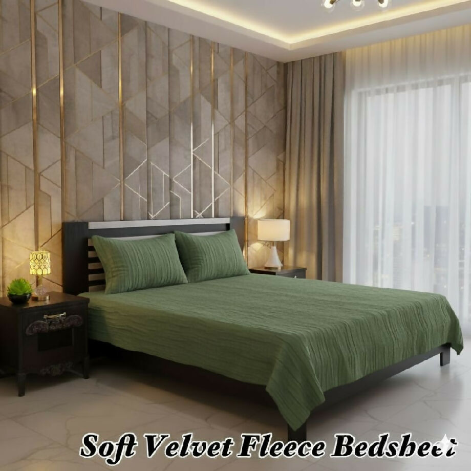 Soft velvet fleece bedsheet kingsize