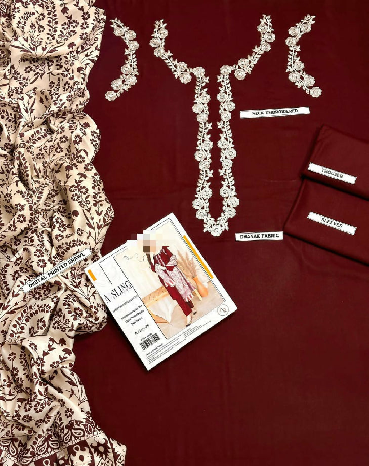 Dhanak embroidery suit