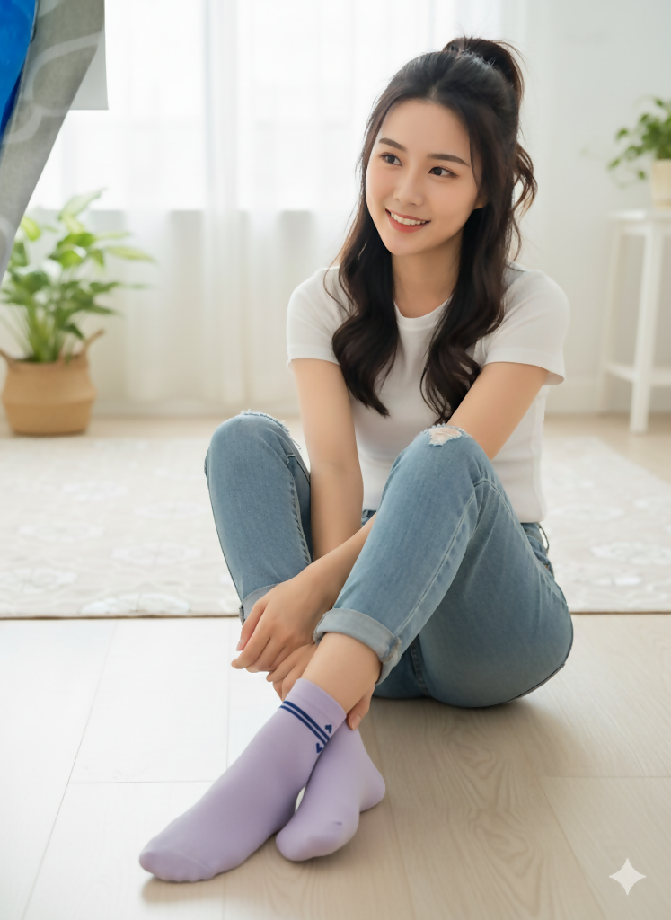 Soft Cotton Crew Socks for Women
