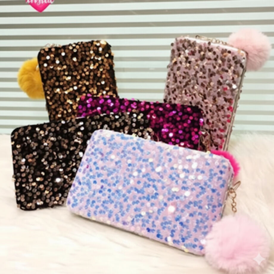 Velvet Mobile Clutch with Card and Money Pockets,