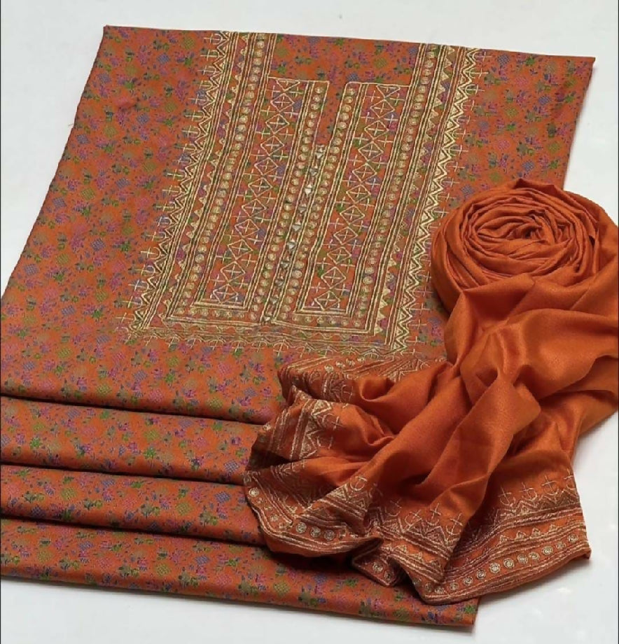 2 piece embroidered dhanak