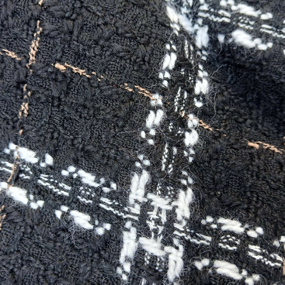 Premium Wool Black Plaid Fabric (Imported Shirt or Top Material)