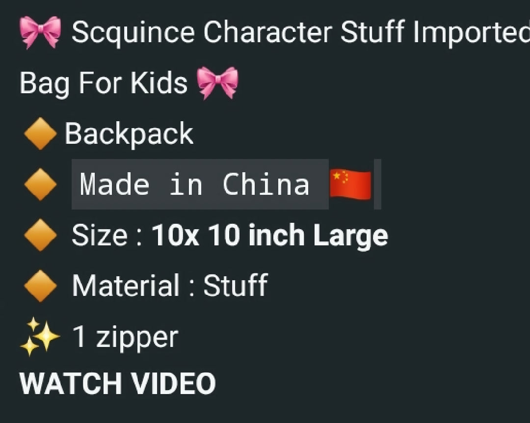 SQUINCH CHARACTER BAGS