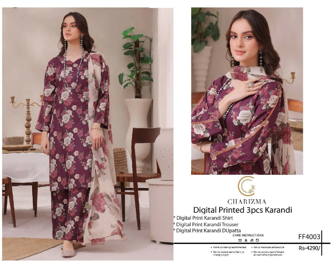 Winter 2025 Luxury Pure Karandi Collection – Digital Print 3 Piece Airjet Suit