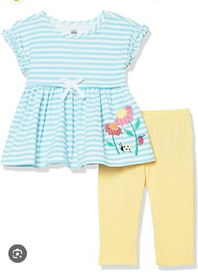 Kids Headquarter embroidered 2 piece set for 2 yr girl