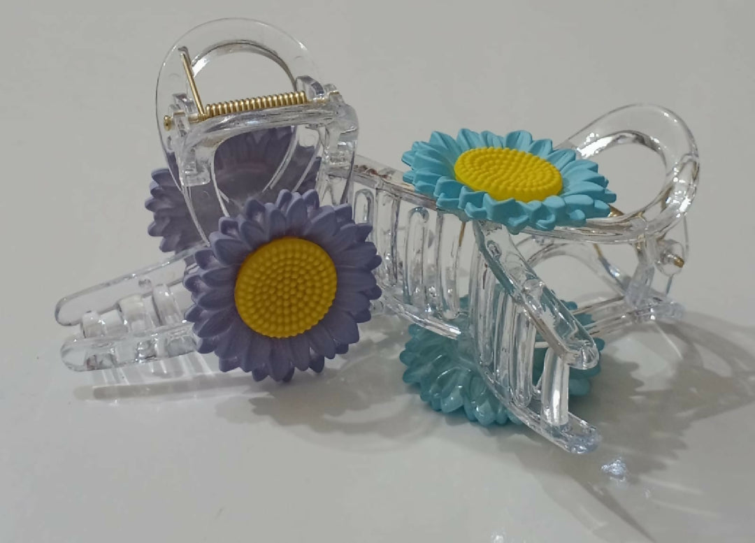 Sunflower hair catcher Crystal shine, strong grip,big size