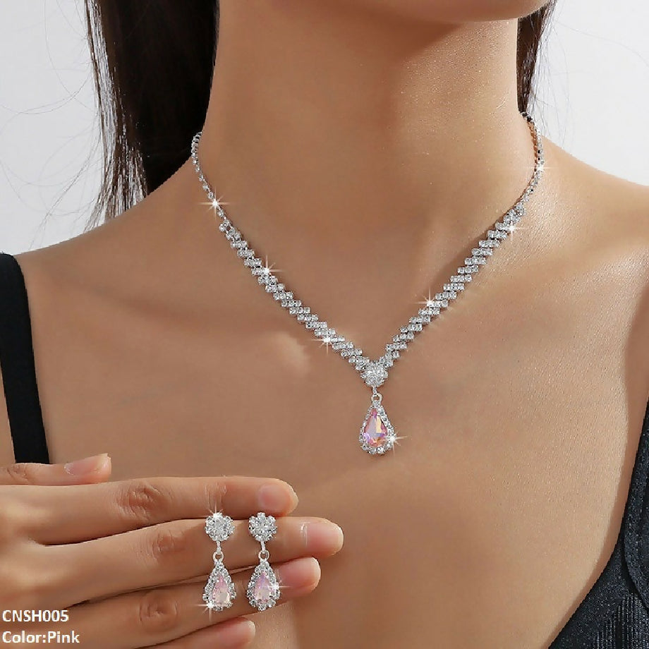 Flower tear necklaces set