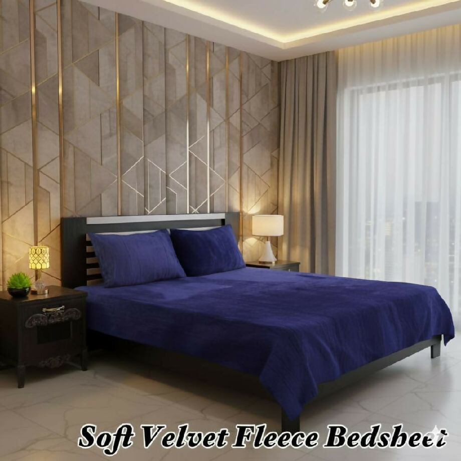 Soft velvet fleece bedsheet kingsize
