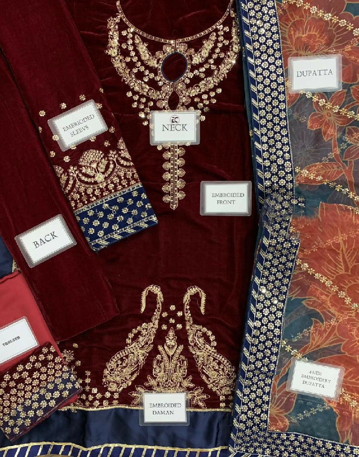 Luxury Embroidered Velvet Collection For women
