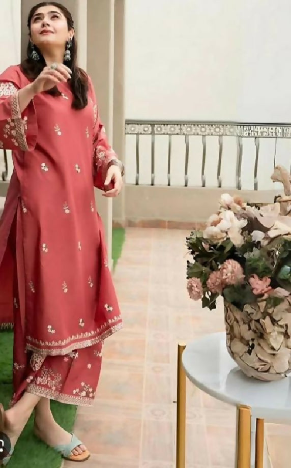 Unstitched Embroidered Two Piece