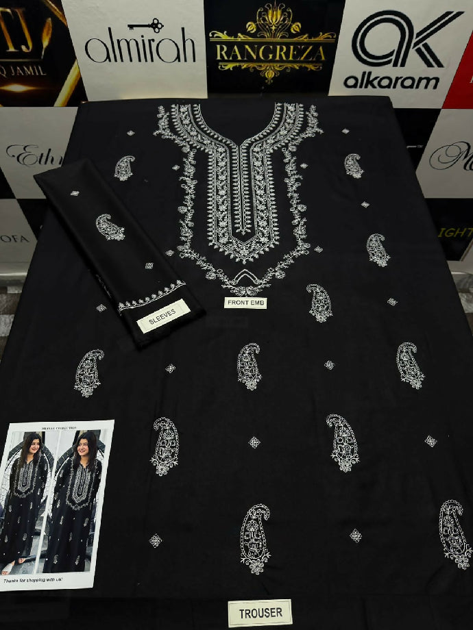 ☑️ *Dhanak Embroidered 2pc*✨ ☑️ *Dhanak Fabric* ☀️ ☑️ *Front & Sleeves Embroidered*