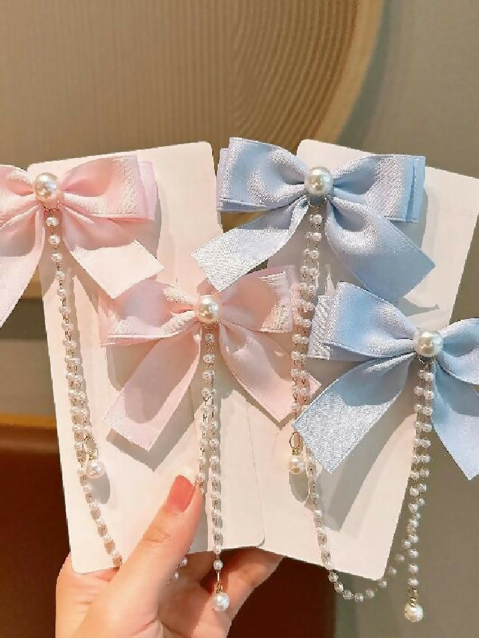 bows Duck Bill Clip Bobby pin bb princess Fringe Pearl Clip
