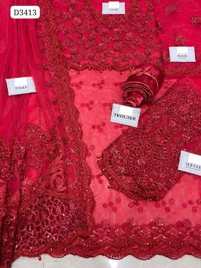 Saree Maria b Net Red saree