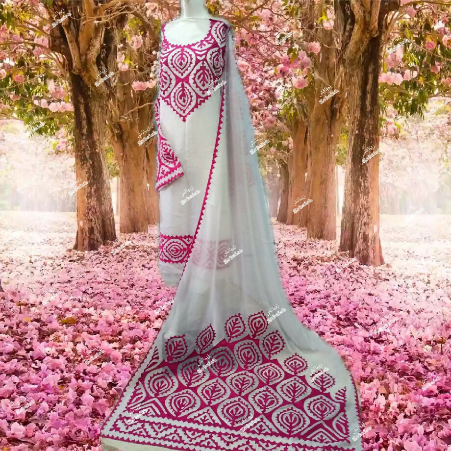 Three piece Applique handwork suit