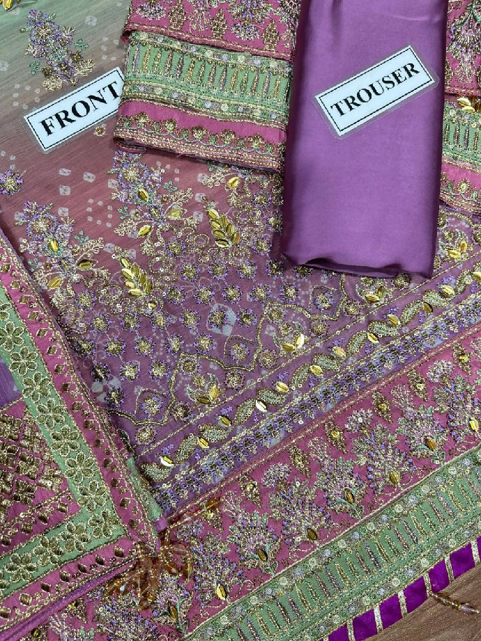 Chiffon sequence and adda work suit