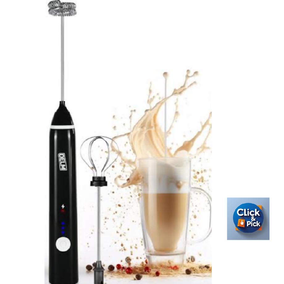 Electric Milk Frother Handheld Foam Maker with Whisk – Rechargeable Coffee Mixer