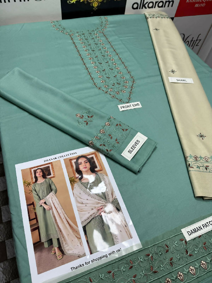 ?? *DHANAK 3PC* ?? *MOST HIT* LUXURY WINTER COLLECTION 2025 *? *FABRIC* DHANAK