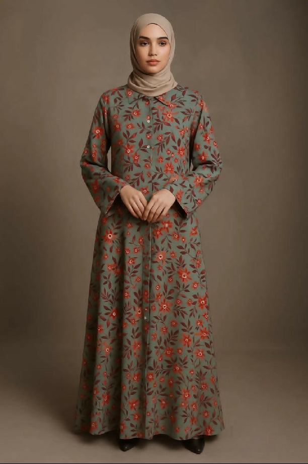 Digital printed Abaya