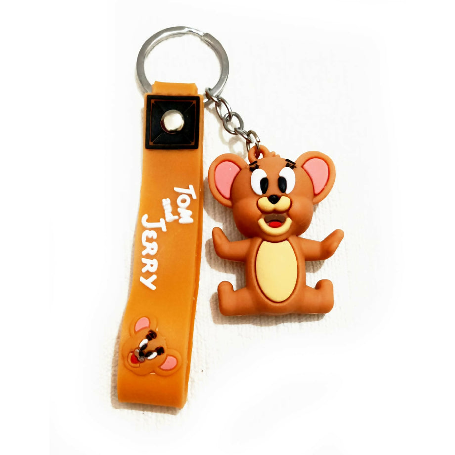Cute 3D Tom and Jerry Silicone Keychain – Fashionable Design for Car Keys & Bags