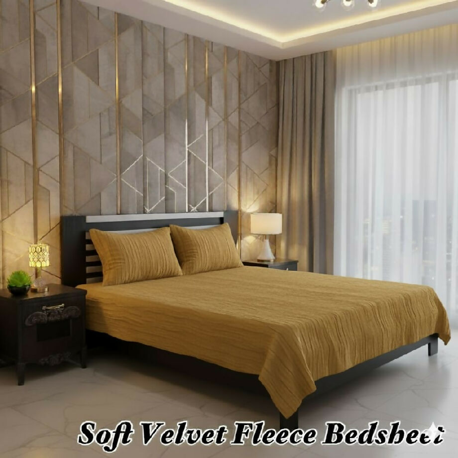 Soft velvet fleece bedsheet kingsize