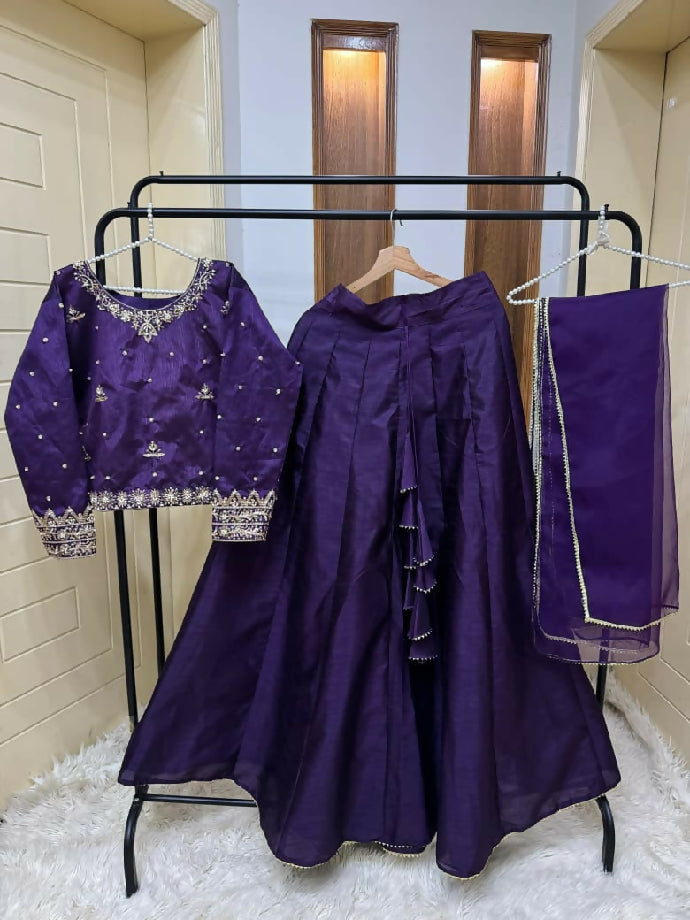 Pure raw silk lehnga choli