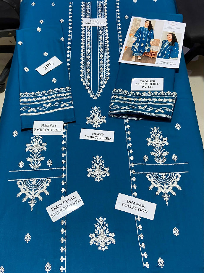 Winter most wanted embroidered premium quality dhanak stuff 2pc suit