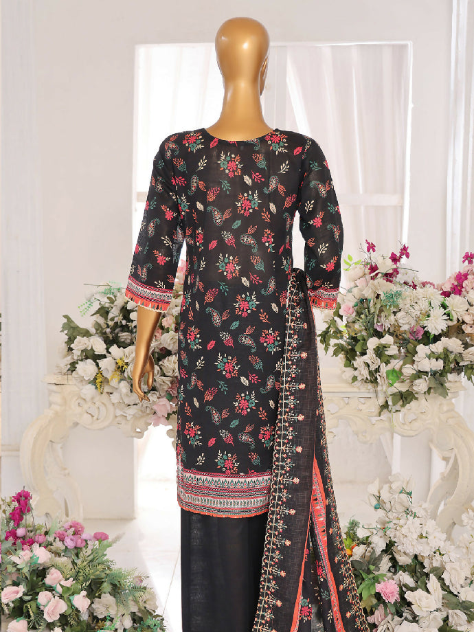 Unstitched embroidered slub khaddar 3 piece