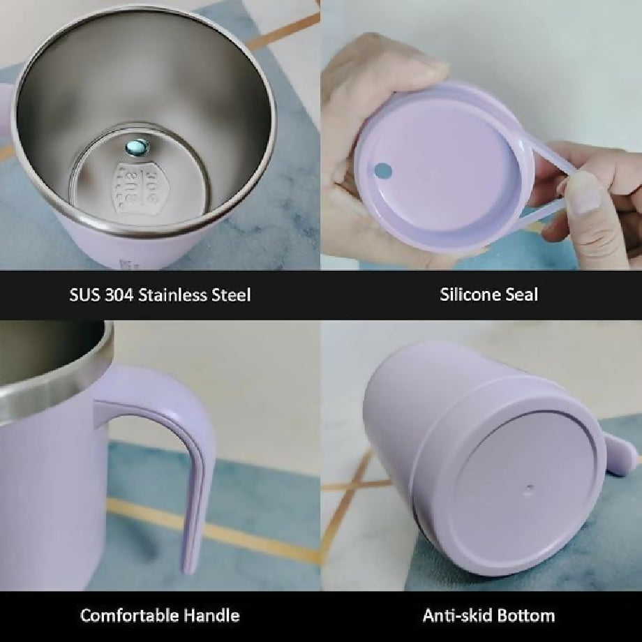 Coffee Cup with Handle - 304 Stainless Steel, Durable & Stylish, 500ml