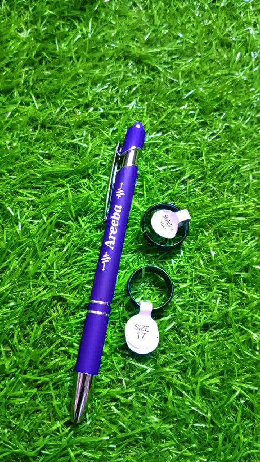 Matal pen with wood box