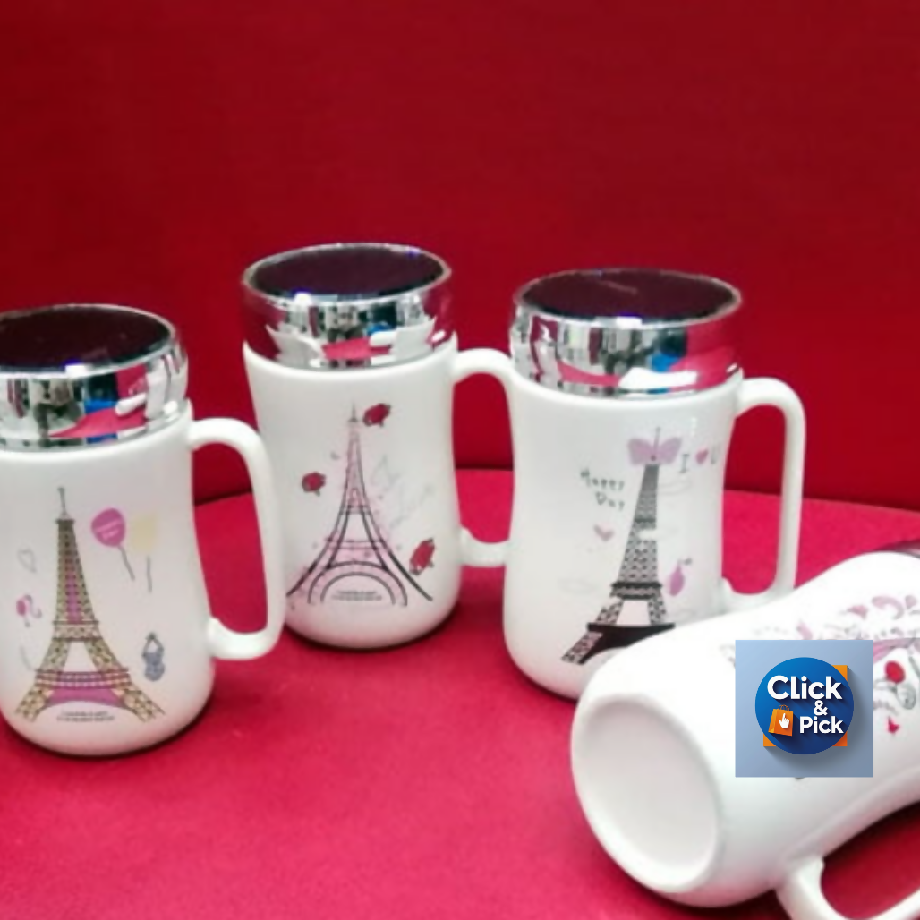 Luxury Mirror Lid Cup – Stylish Tea & Coffee Mug with Decorative Cover