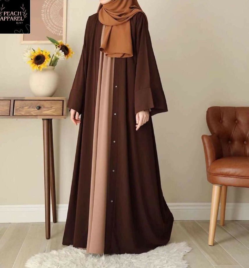 Chocolaty Abaya With Inner Attached
