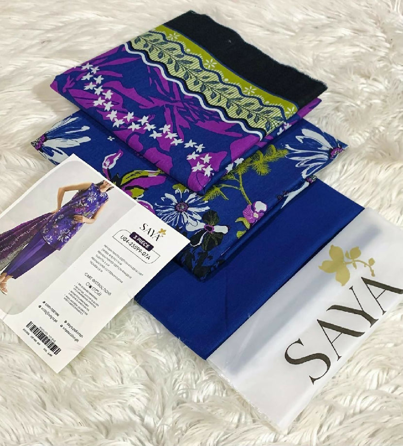 Unstitched Printed Soft Khaddar Three Piece