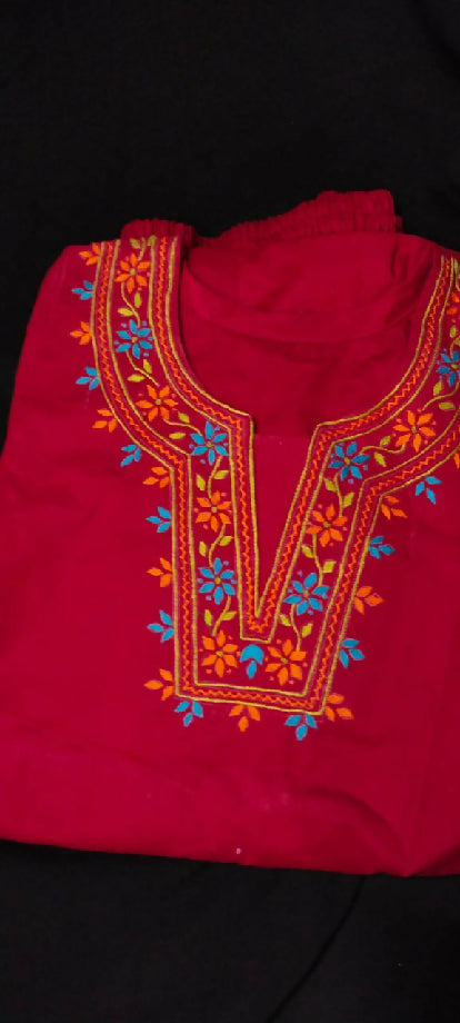 2 pcs Embroidered lawn with stitch shirt and trousers